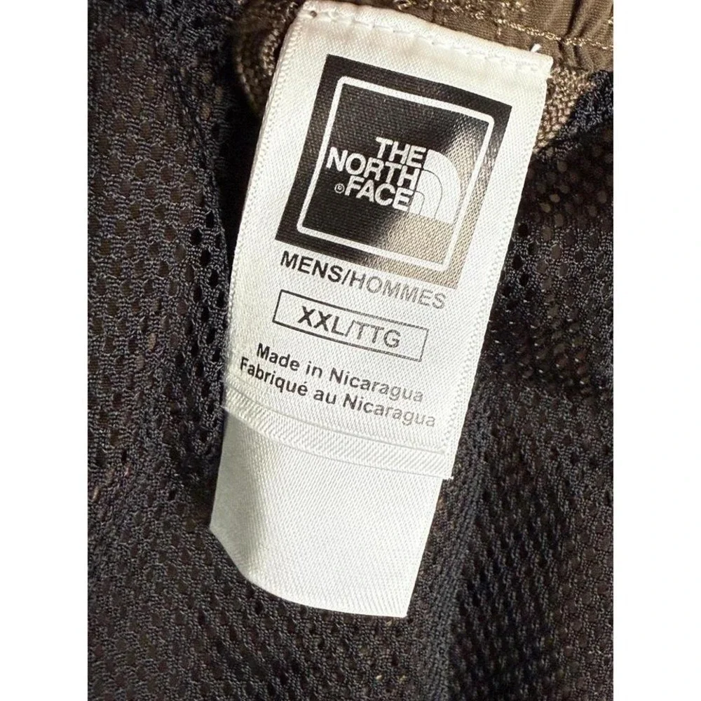 The North Face Mens XXL Brown Nylon Mesh Lined Cargo Hiking Shorts Elastic Waist